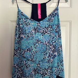 Lilly Pulitzer Navy Blue with lighter blues and reversible Camisole